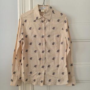 Vintage Paul & Joe Cotton Floral Jacquard Button Down Shirt Size